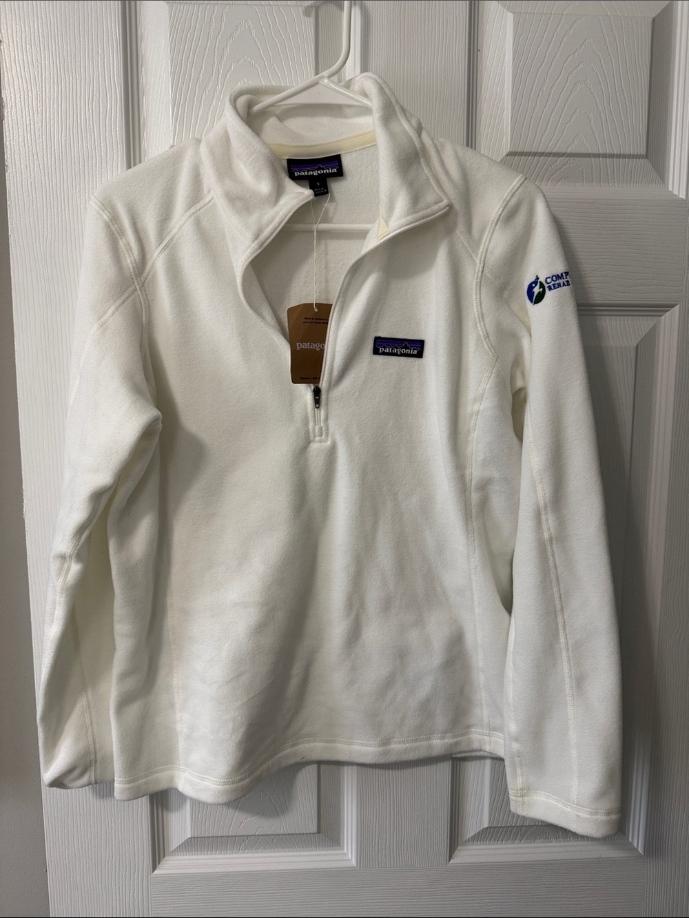 NWT Patagonia Women's White Half-Zip Fleece Pullover